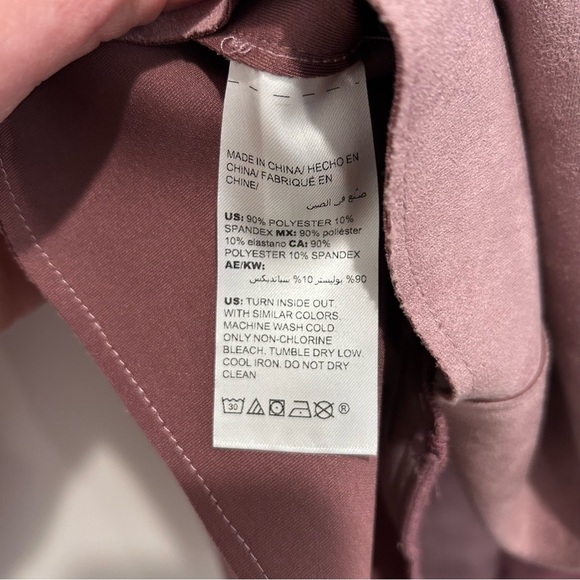 Chicos Faux Suede Jacket Size 3 or XL Light Purple Spring Snap Front - Picture 3 of 4